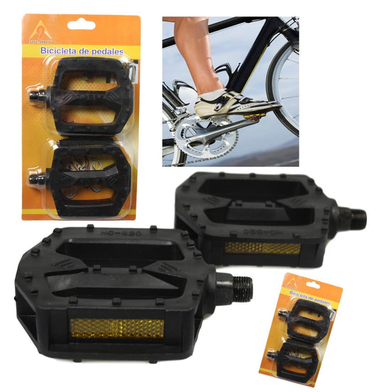 Bicycle Bike Pedals with Reflective Part 11cm Black 1852 (Large Letter Rate)