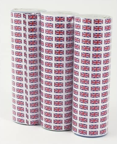 Football Celebration Paper Streamers Great Britain Union Jack Flag 7mm x 4m Pack of 3 994910 (Parcel Rate)