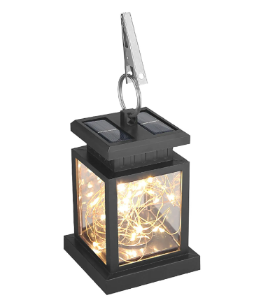 Solar Powered Lantern with Peg Clip Garden Decoration Light Fairy Light Stars Design 6701
