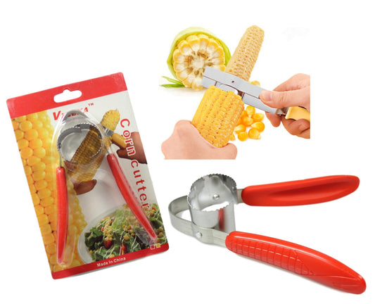 One Step Corn Peeler Thresher Tool Kitchen Cob Kerneler Cutter Stripper Red 5221 (Parcel Rate)