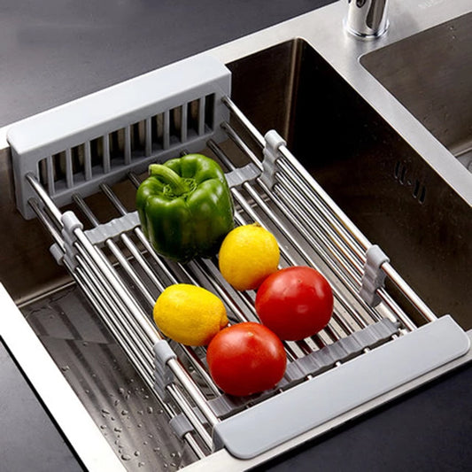 Extendable Plastic Sink Fruit Vegetable Washing Dish Drainer Rack 6662 (Parcel Rate)