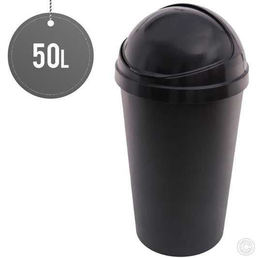 HDR Bullet Bin With Sliding Lid 50 Litre Black HD1359BLACK A (Big Parcel Rate)