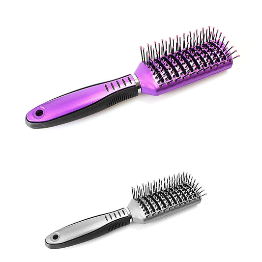 Plastic Rectangular Hair Brush 20cm Assorted Colours 2186 A (Parcel Rate)