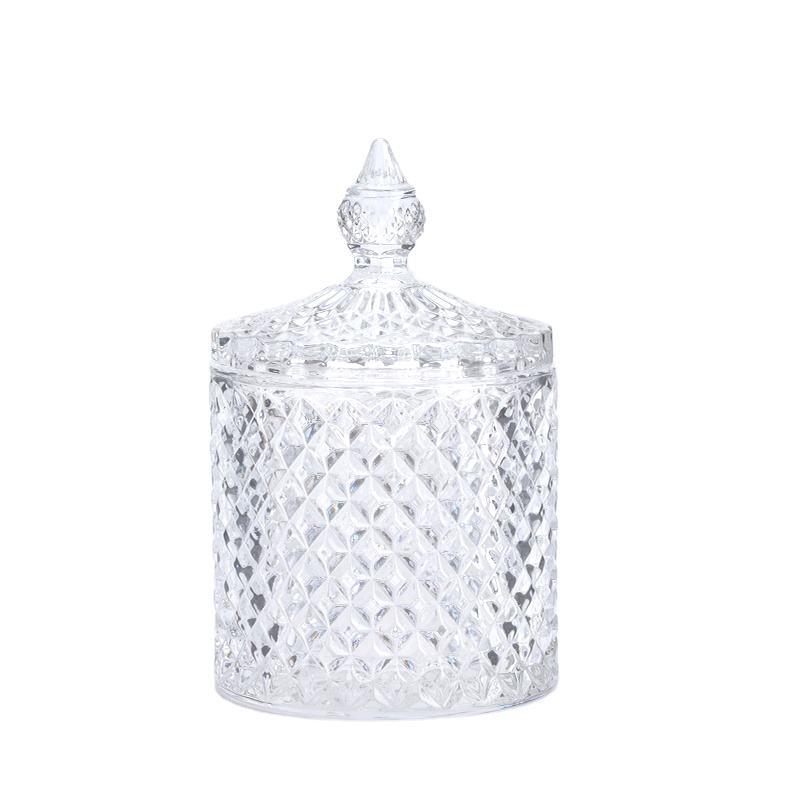 Crystal Glass Jar Sweets Sugar Glassware 10.6 x 17.35 cm 6585 A (Parcel Rate)