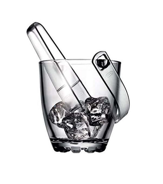 Glass Ice Bucket With Tongs 830ml 53628 (Parcel Rate)