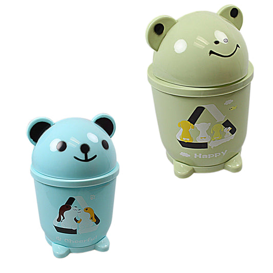 Mini Plastic Desk Bin with Animal Cartoon Design Assorted Colours 4934 (Parcel Rate)