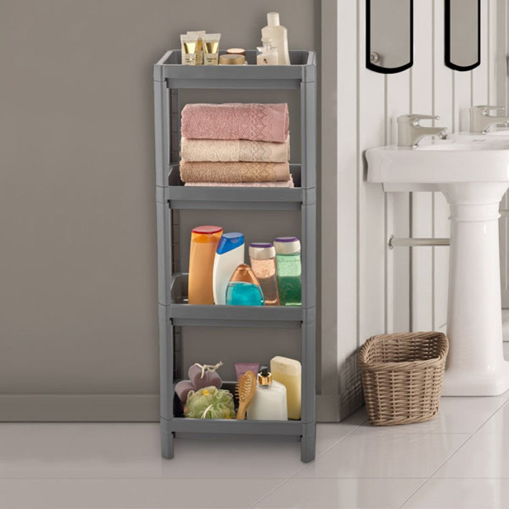 Plastic 4 Tier Bathroom Storage Racks / Shelves 22 x 35 x 100 cm MRD505 (Parcel Rate)