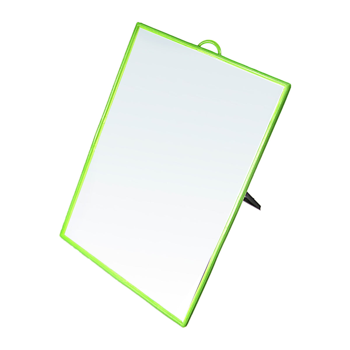 Desk Table Plastic Coloured Border Square Shaped Mirror 23cm x 30cm 0177
