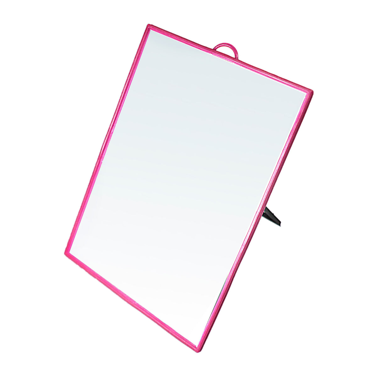 Desk Table Plastic Coloured Border Square Shaped Mirror 14.5cm x 19.5cm 0180