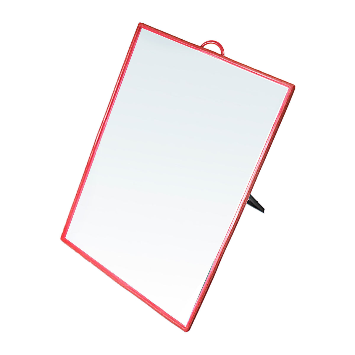 Desk Table Plastic Coloured Border Square Shaped Mirror 18cm x 24cm 0178