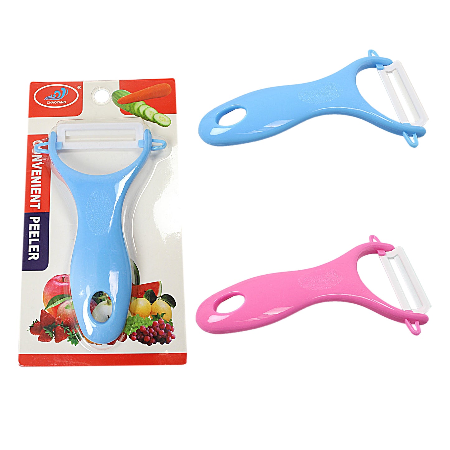 Plastic Fruit Vegetable Peeler 12.5cm Assorted Colours 1963 (Large Letter Rate)