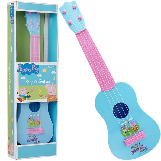 Peppa Pig Children's Toy Play Guitar Pink/Blue Musical Instrument 5811 (Parcel Rate)