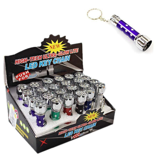 Portable LED Mini Aluminium Flashlight Torch Keyring Assorted Colours 0532 (Large Letter Rate)