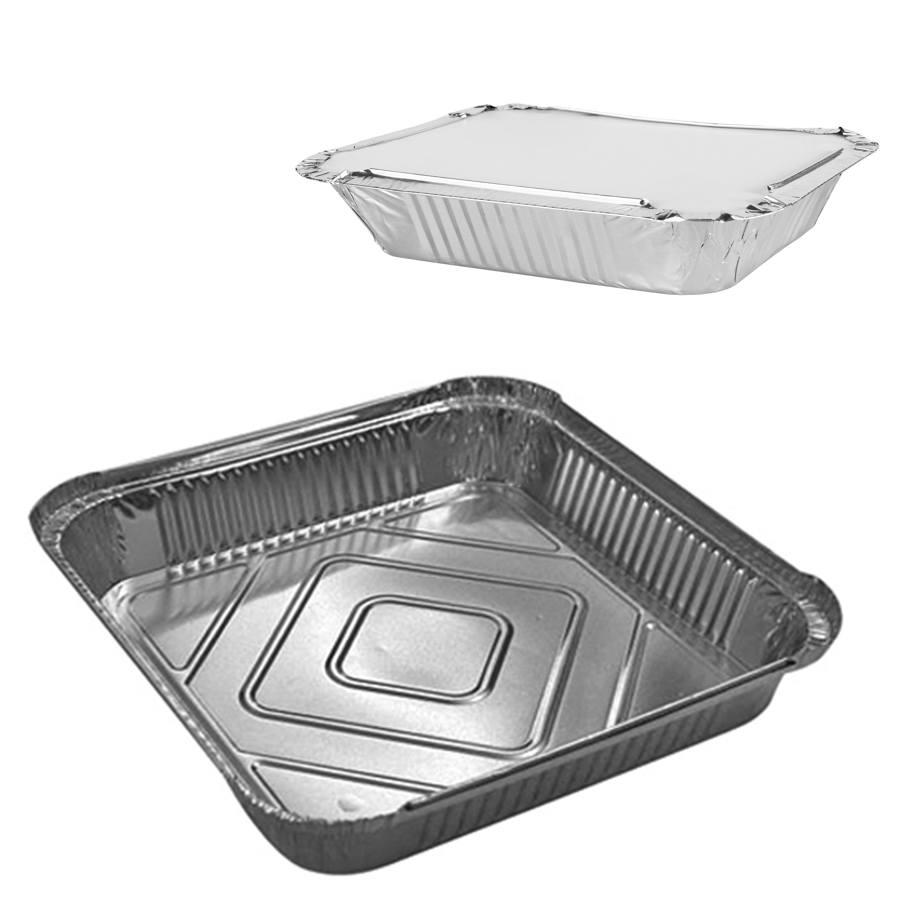 Aluminium Foil Food Roasting Tray with Lids Pack of 2 0263 (Parcel Rat