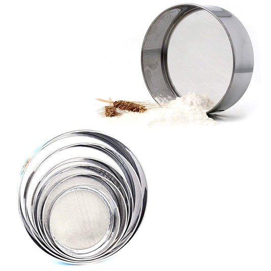 Stainless Steel Round Strainer Sieve Set of 6 4141 (Parcel Rate)