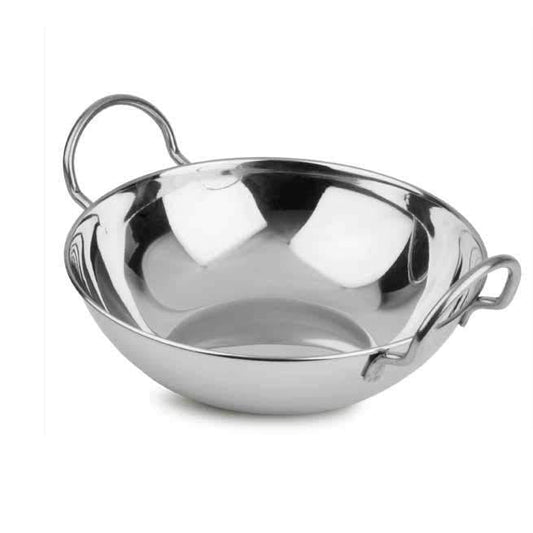 Stainless Steel Indian Curry Food Serving Dish with Handle 18cm 2073/6373 (Parcel Rate)