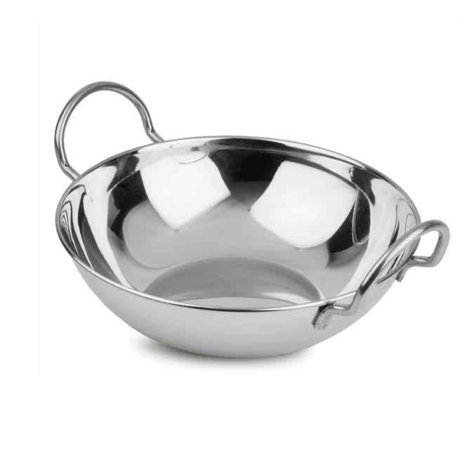 Stainless Steel Indian Curry Food Serving Dish with Handle 18cm 2560/ ST3007 (Parcel Rate)