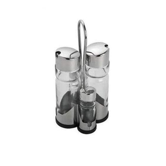 Kitchen Metal Glass Bottle Oil Vinegar Spice Shaker Rack 16 cm Set of 4 0854 / 7016 (Parcel Plus Rate)