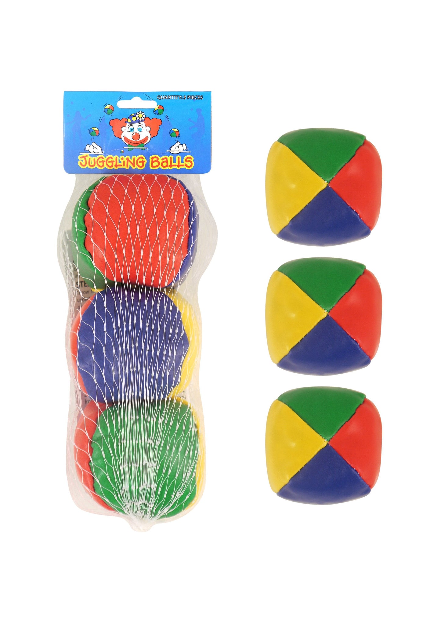 Soft Multicolour Juggling Balls Circus Clown Pack of 3 T03069 (Parcel Rate)