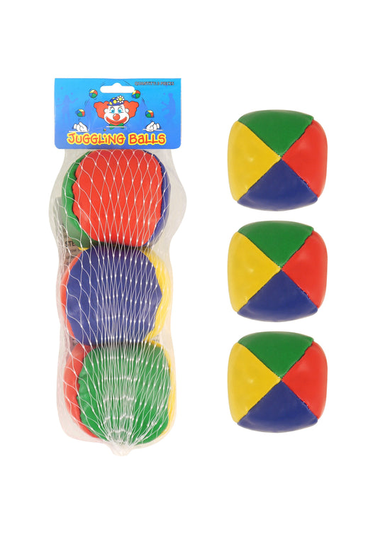 Soft Multicolour Juggling Balls Circus Clown Pack of 3 T03069 (Parcel Rate)