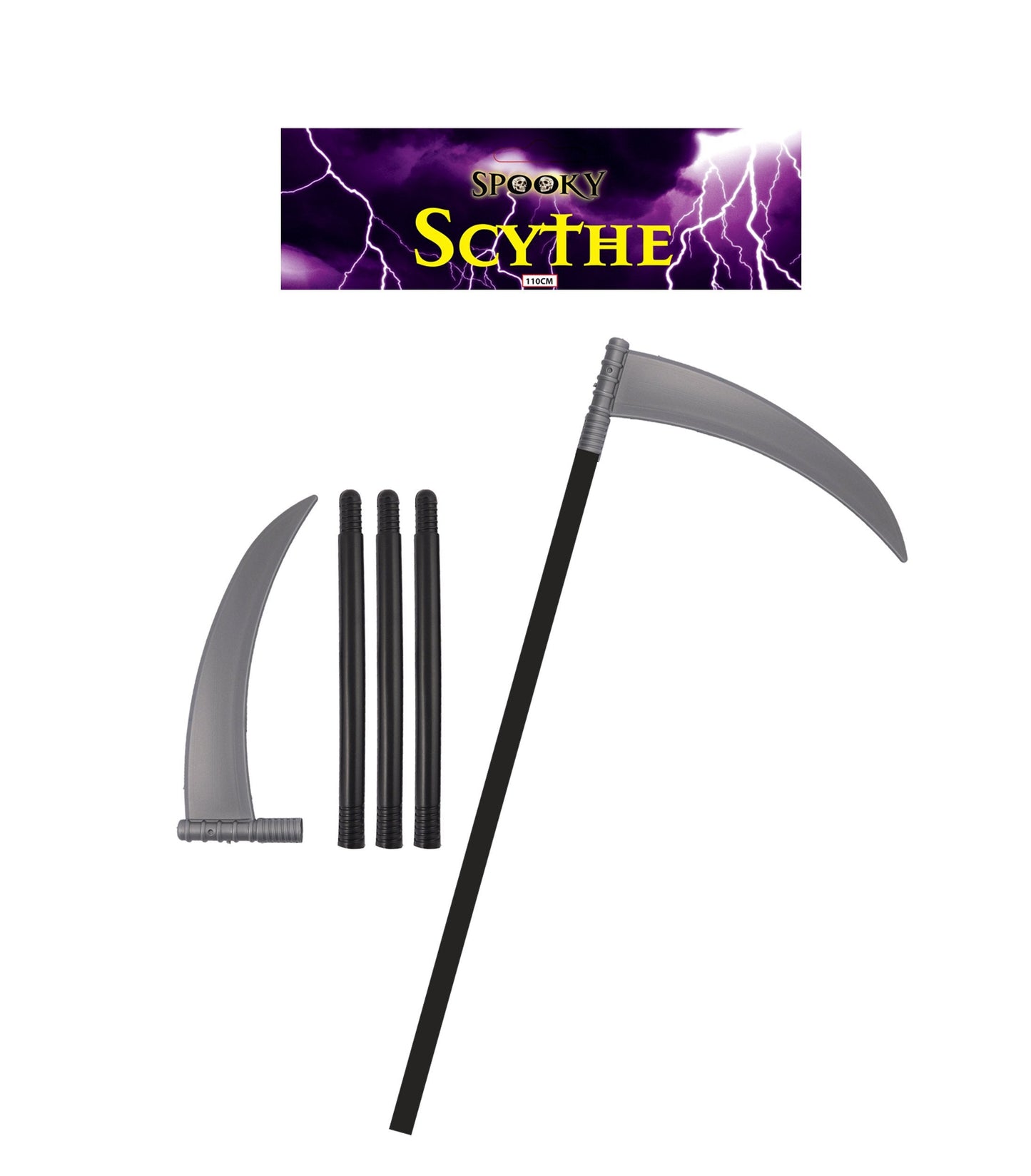 Halloween Festive Scythe Devils Toys Scary Festive Fun 4 Pack 110cm V41125