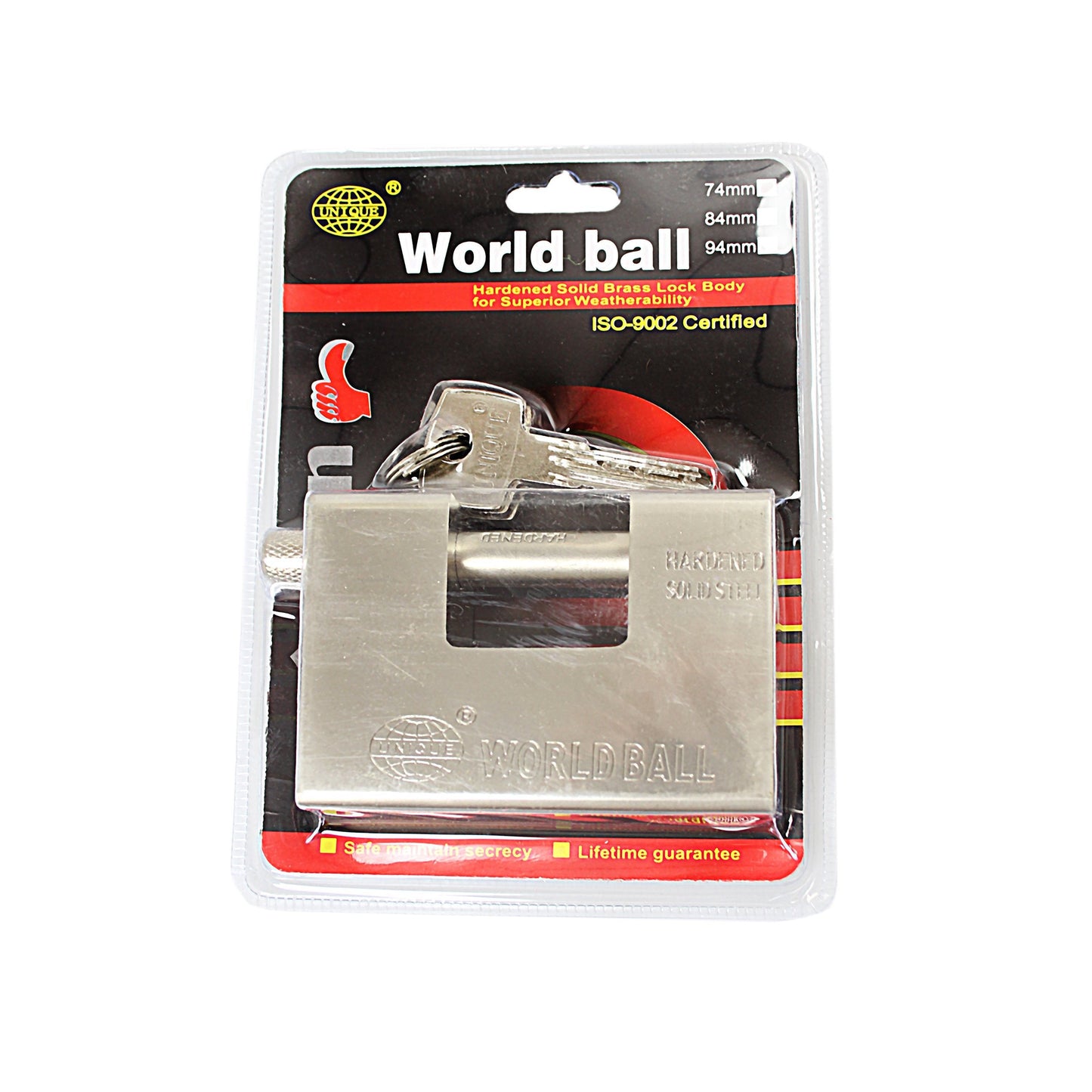 Metal Security DIY World Ball Lock with Keys 94mm 0253 (Parcel Rate)