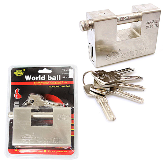 Metal Security DIY World Ball Lock with Keys 94mm 0253 (Parcel Rate)