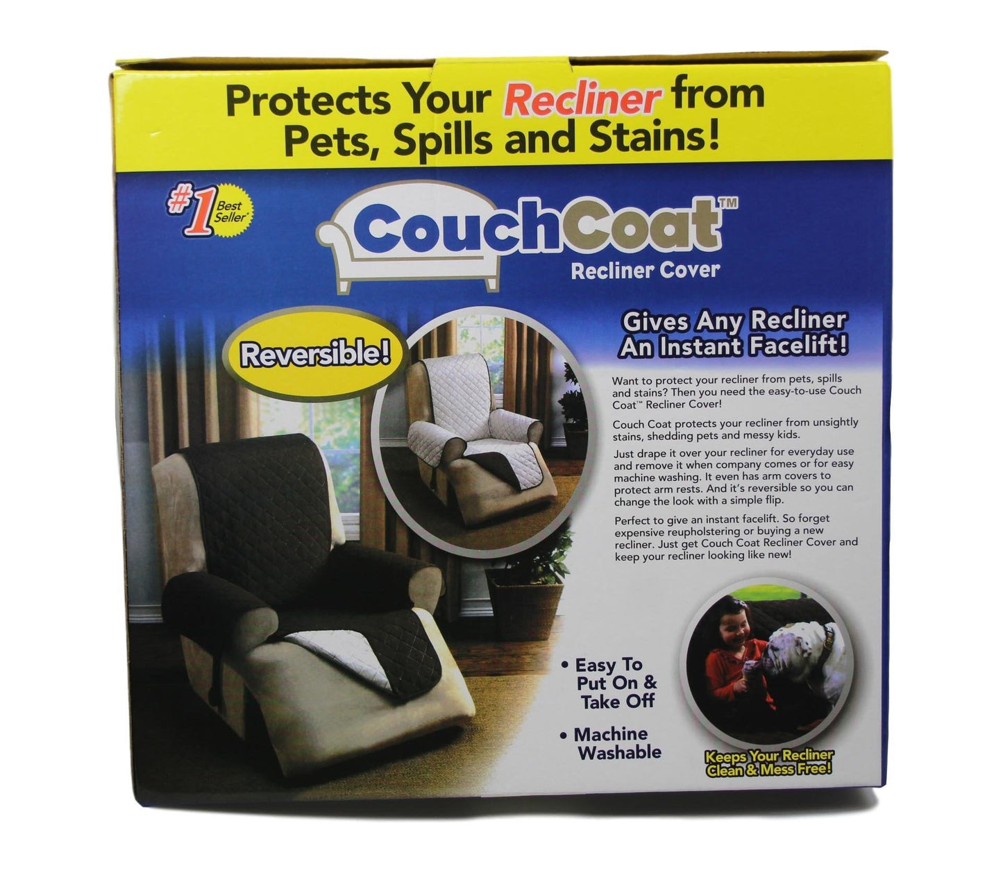 Coach Coat Reversible Recliner Cover Protect Your Recliner 23'' x 21'' x 49'' 5306 (Parcel Rate)