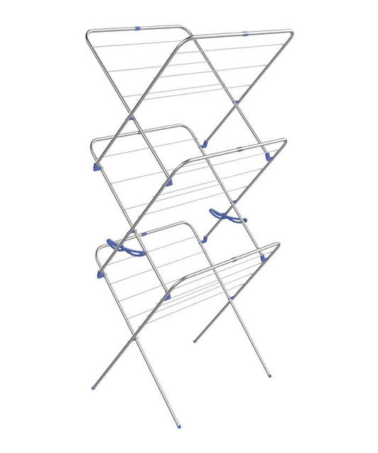 Airer Rack Silver/White 3 Tier Clothes Stand Laundry Dryer Space Garden Outdoor Indoor 14M MX3055 (Big Parcel Rate)