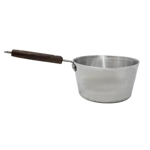 Milk Pan Nr 1 Heavy Duty Aluminium Cooking Sauce Pan Pot Wooden Handle MK1A (Parcel Rate)