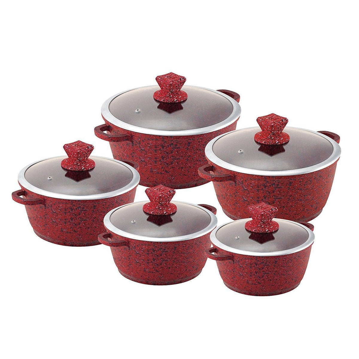 SQ Nessa Granum Stockpot Set of 5 Jhansi Red 2473 / 5775