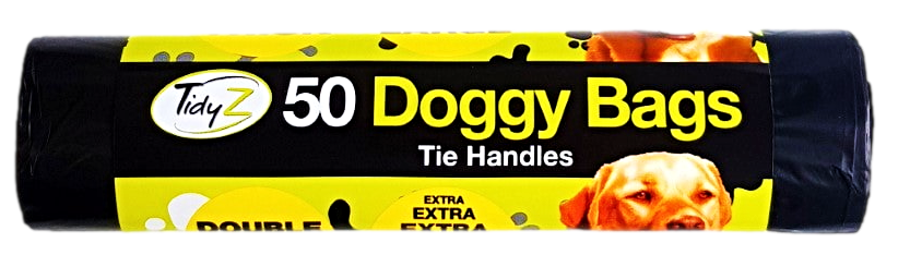 Doggy Poop Bags with Tie Handles 30 x 36 cm Roll of 50 B0197 (Parcel Rate)
