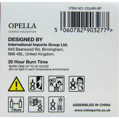Opella Scented Candle In Glass Jar Sunset Pink Fragrance 5 x 6.5 cm CDJARSP