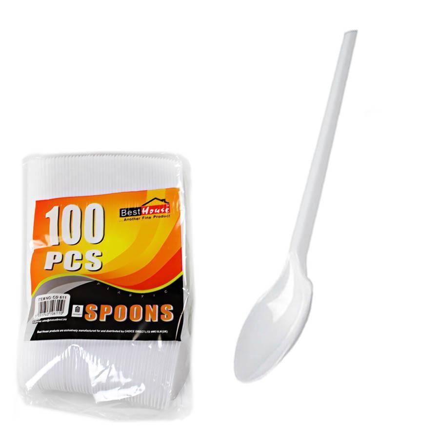 Reusable Small Plastic Teaspoons Pack of 100 BB5613 / 19592 / THL9583 (Parcel Rate)