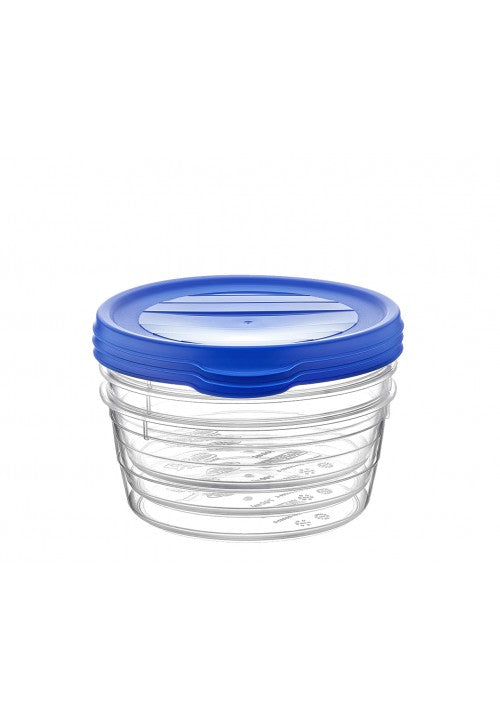 Hobby Trend Round Plastic Food Storage Container 0.3L Pack of 3 Assorted Colours 021023