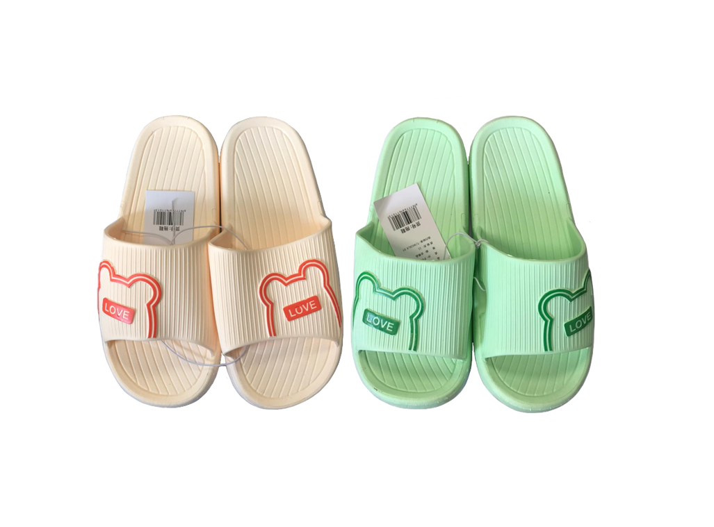 Women's Slipper Shoes Slides with Bear Design Assorted Sizes and Colours 0821 (Parcel Rate)