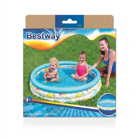 Bestway Coral Kids Garden Summer Outdoor Inflatable Paddling Pool 1.22m x 25cm – 48" x 10" SKU51009