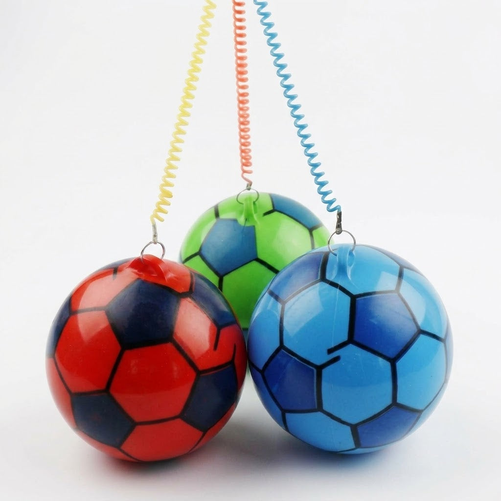 Inflatable Football with Springy String 23cm Sports Toy Ball Outdoor A ...