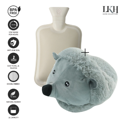 2 Litre Hot Water Bottle with Slipper Sherpa Cover SKU 3681