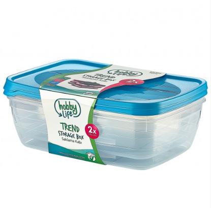 Rectangular Food Storage Boxes for Storing Fresh Meals 3L Pack of 2 SKU 021018