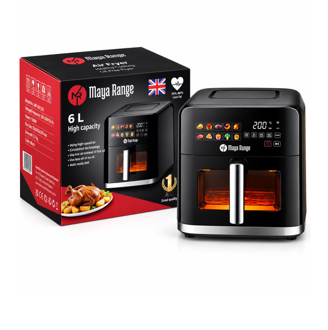 Air Fryer 6L 1500W SKU MRGB1258