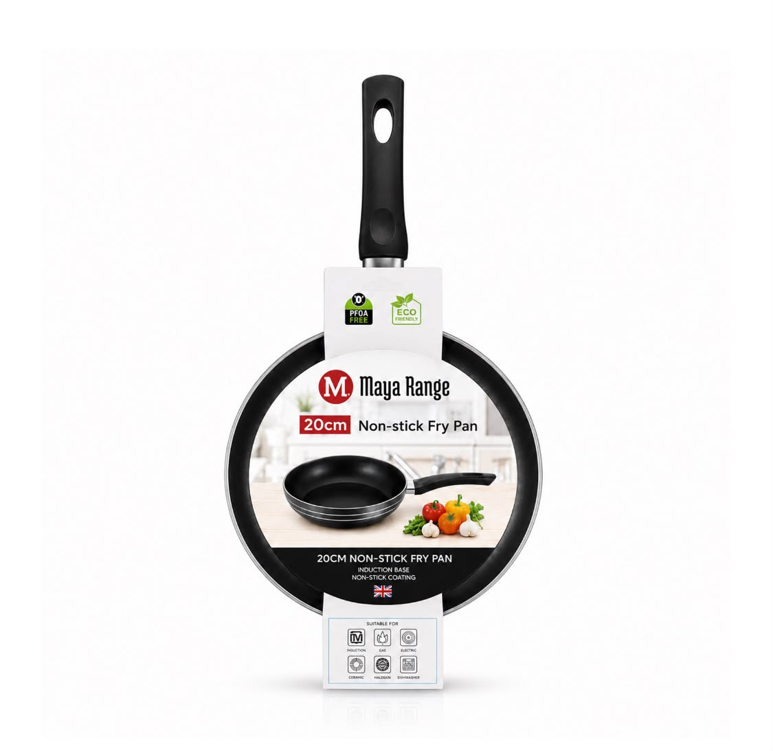 20cm Black Non-Stick Induction Pressed Frypan 2.0mm SKU MR1257