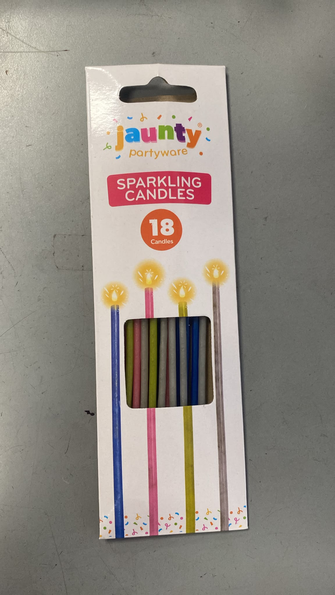 Sparkling Candles for Birthday Cakes and Celebrations Assorted Colours 18 Pack 20x6x1cm 27g SKU MW-5055566908845-PP