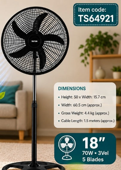 18" Black Standing Fan  F18 TS64921/F25