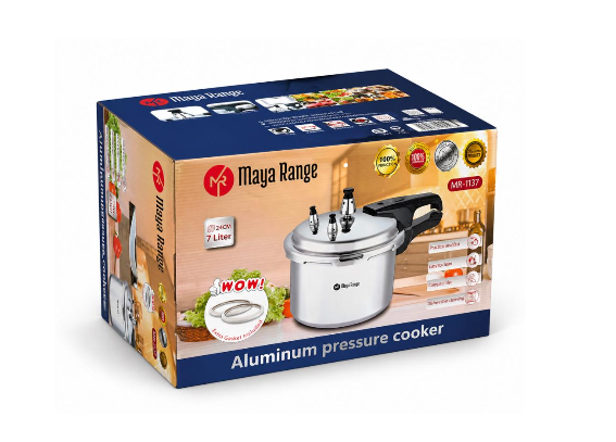 Aluminium Pressure Cooker for Fast Family Meals Induction Compatible 7L 24cm Silver SKU MW-MR1137-PP