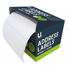 Address Labels on Roll 36x89mm 175 Labels in CDU 5x9.5x5cm SKU P2403