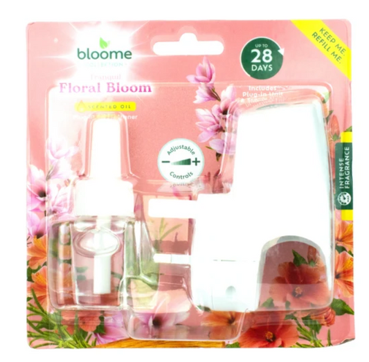 Scented Oil Plug-in Air Freshener and Refill for Continuous Home Fragrance Tranquil Floral Bloom Adjustable Controls 20ml 1.2kg SKU MW-5056683934946-PP