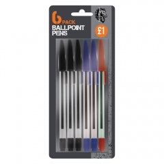 6pk Ballpoint Pens 23.4x10x0cm 39g SKU A2419