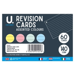 Revision Cards, Assorted Colours, 60pk 10x15x1.2cm 130g SKU P2335