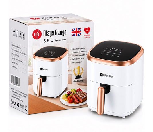 Maya Range Air Fryer – Low-Oil Cooking, White 3.5L 1200W SKU MRGB1257